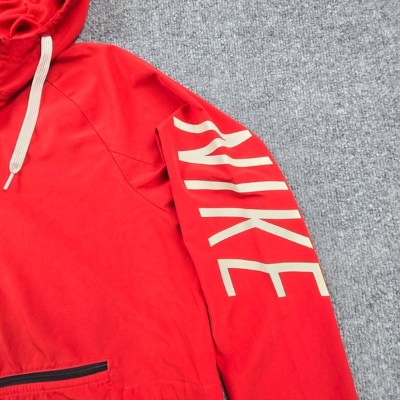 Nike Dri-Fit Half Zip Front Pocket Hoodie Windbreaker Jacket Women's Small- Red - Picture 3 of 12